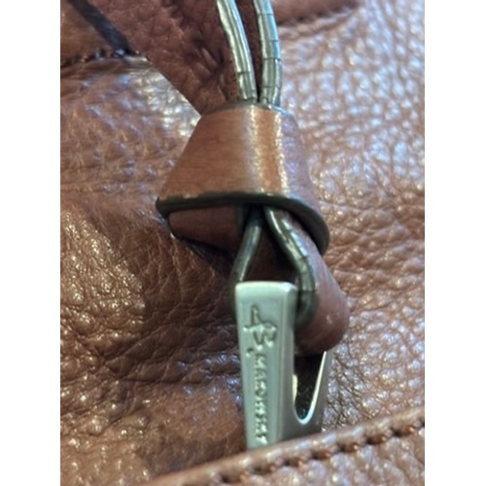 B Makowsky Vintage Cognac Brown Pebbled Leather Shoulder Bag Tote Silver - Picture 8 of 16